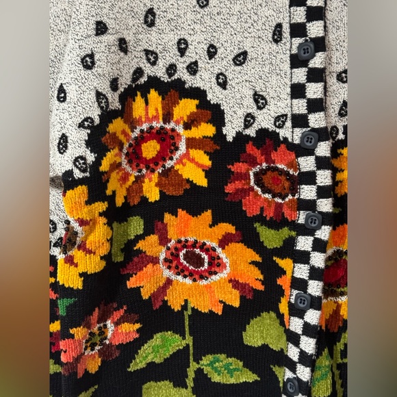 NEW Design Options by Philip and Jane Gordon Sunflower Field Cardigan Size M - Picture 3 of 11